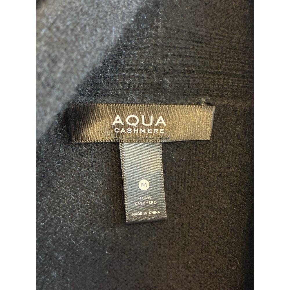 Aqua Cashmere Black Cardigan Sweater S Open Quiet Luxury Minimalist Lagenlook - Picture 3 of 11